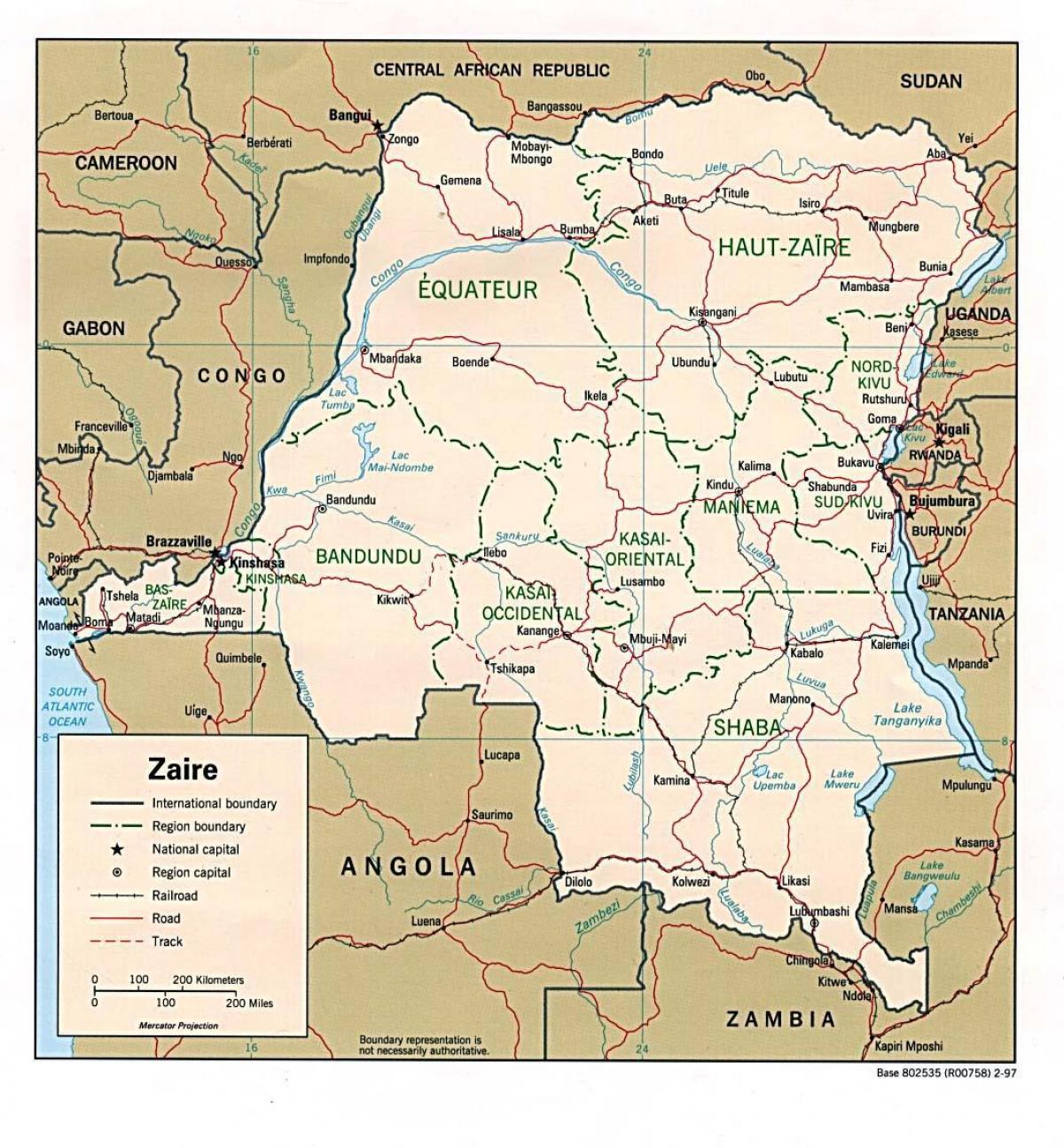 ज़ैरे अफ्रीका नक्शा